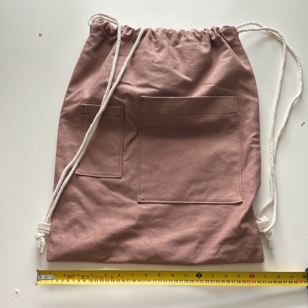 Neutral Drawstring Cotton Canvas Bag